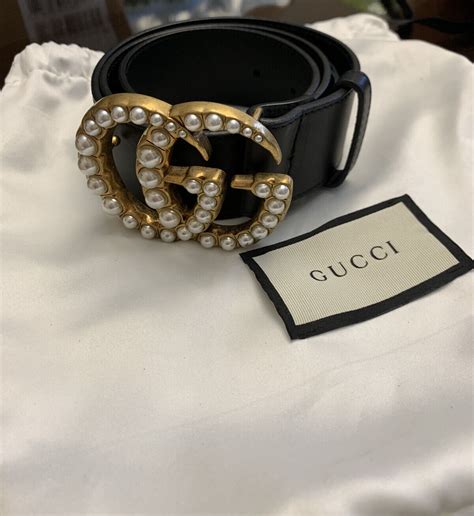 fake pearl gucci belt|gucci pearl belt small.